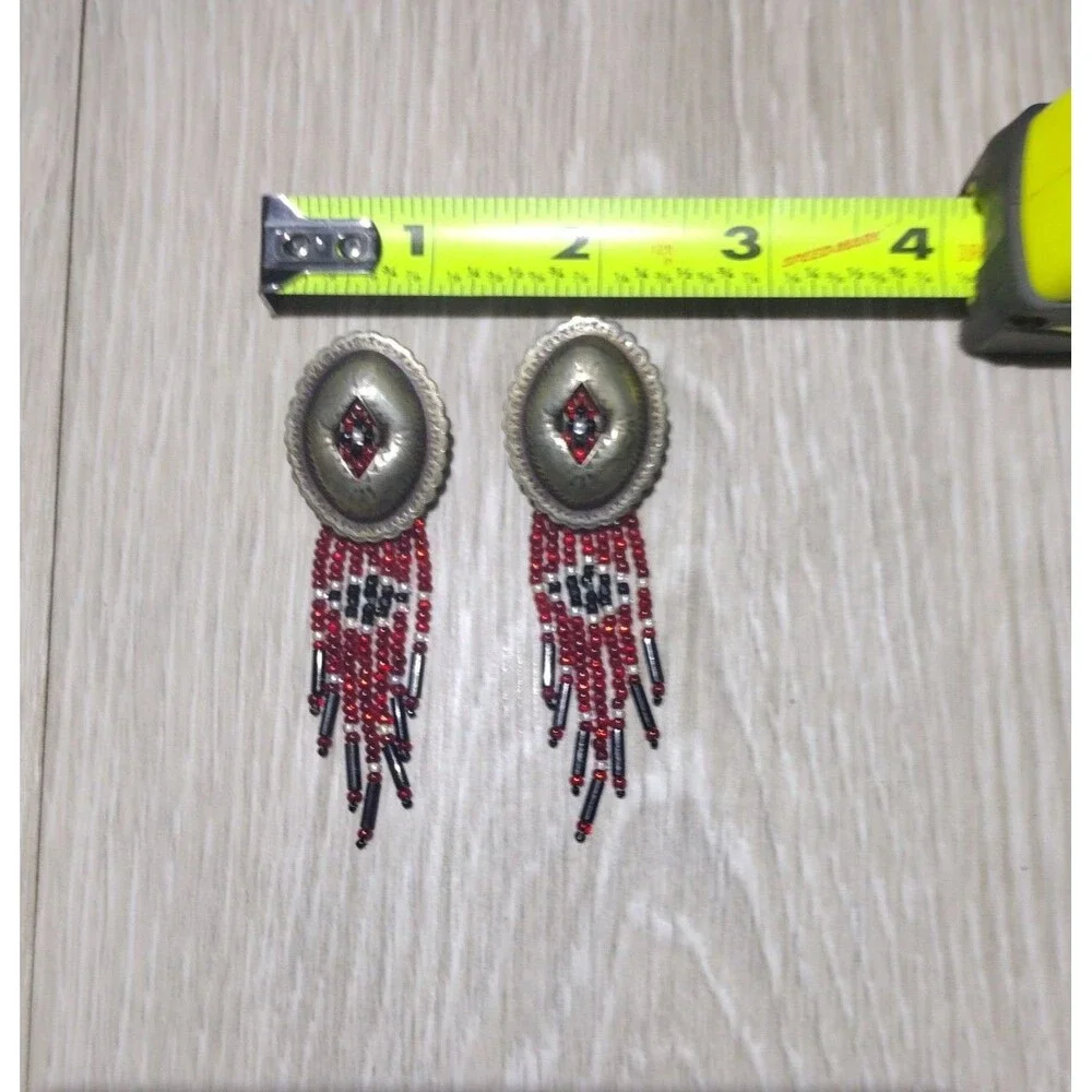 Handcrafted Native American-Style Earrings - Picture 2 of 5